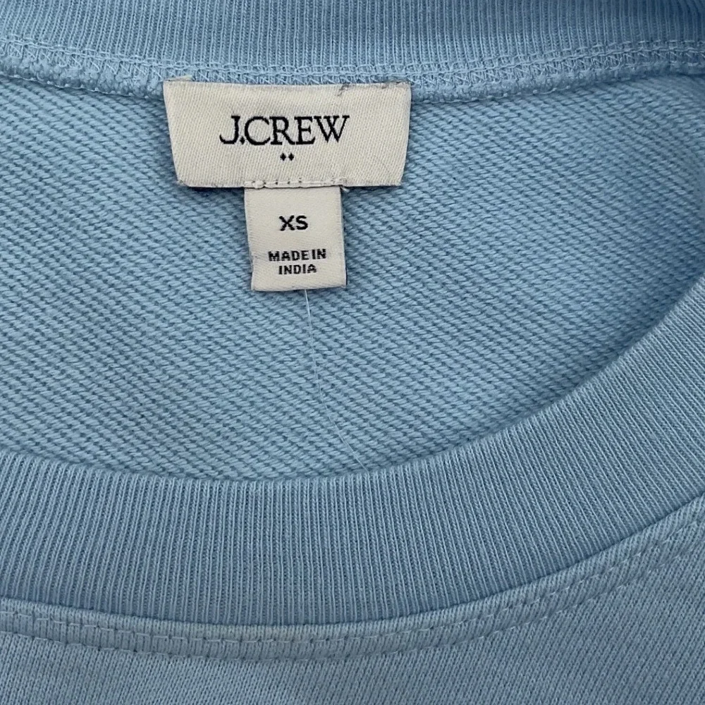 J.Crew oversized Light Blue Oar American Flag Graphic Sweatshirt CJ084 NWT XS